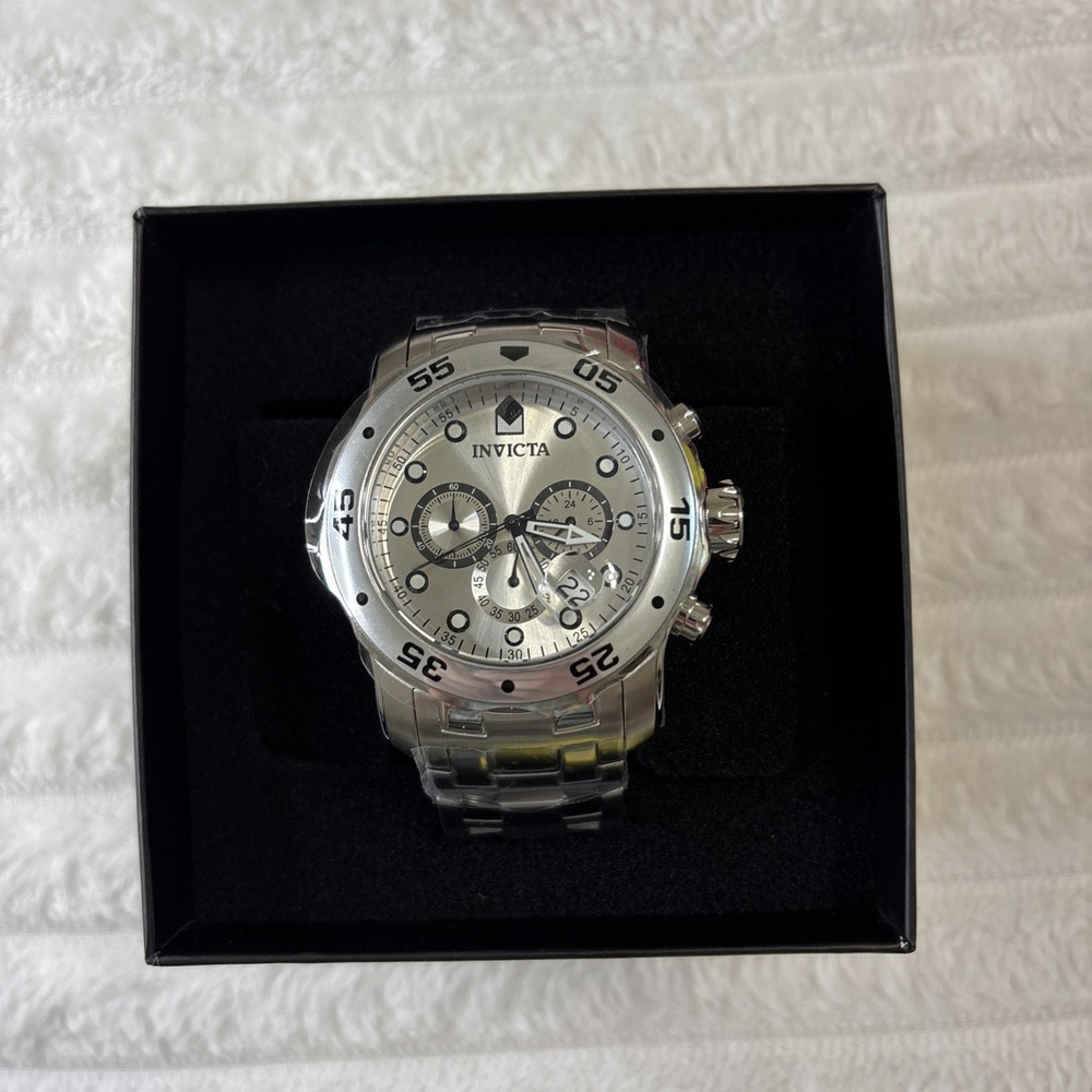 Invicta Pro Diver Chronograph Quartz Silver Dial Stainless Steel Men's Watch - Picture 6 of 6